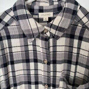 NWT Anthropologie Pilcro Plaid Black and White Blouse